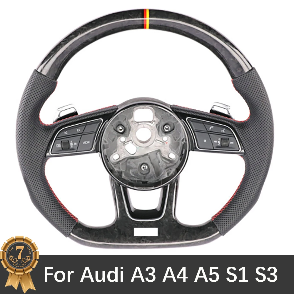 

For Audi A3 A4 A5 S1 S3 S4 A6 A7 B9 S5 Customized Carbon Fiber Red Line Steering Wheel Assembly Accessories