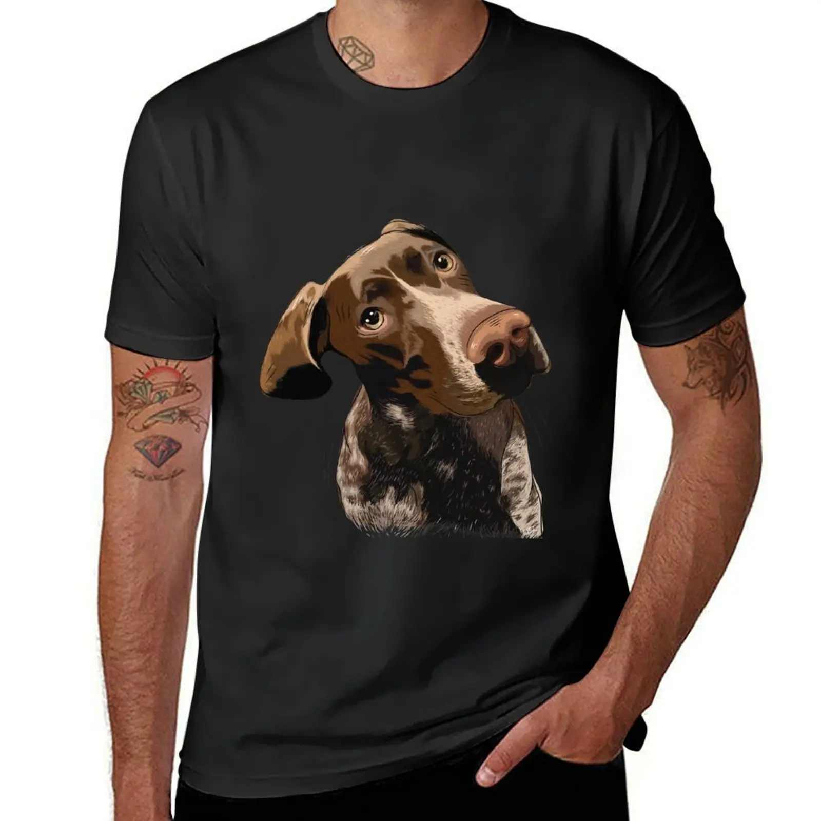 

German Pointer original illustration T-Shirt tees Aesthetic clothing oversized t shirt men