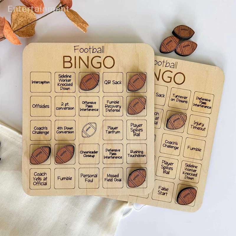 Ball Bingo Game Sport-Themed Family Game Night - Soccer/Baseball/Basketball/Football Bingo Game Wooden Bingo Board House betting