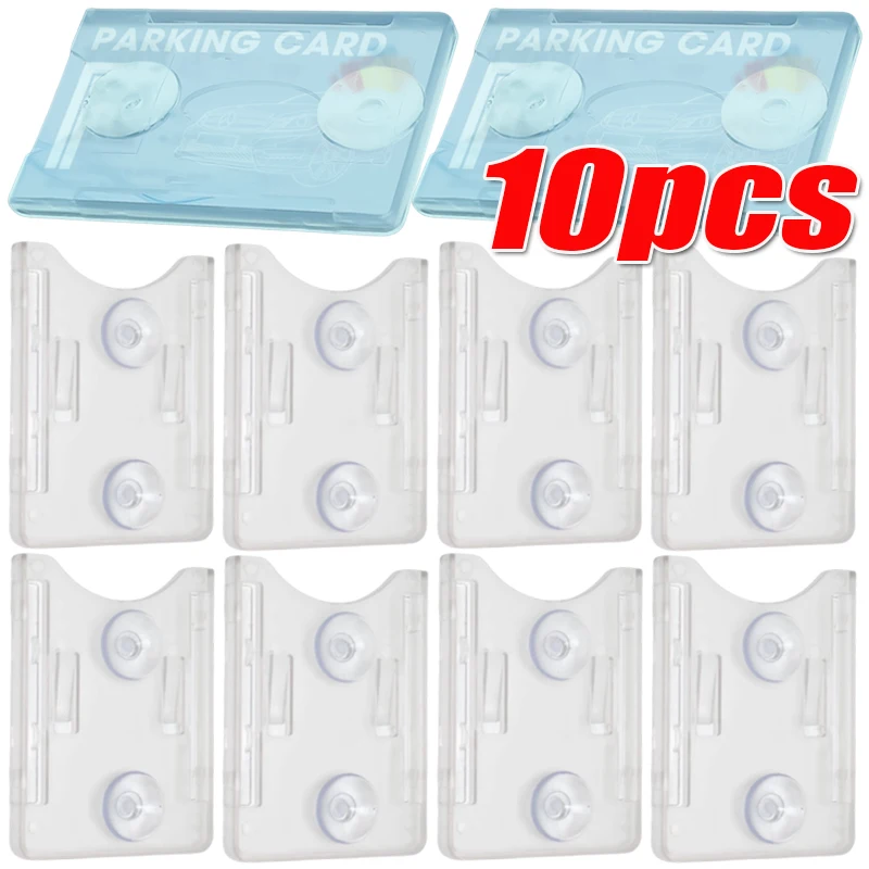 

1-10 шт., держатель для парковки на лобовое стекло автомобиля, прозрачный защитный держатель для карт, держатели для автокарт, билеты, зажим на присоске, зажимы-застежки