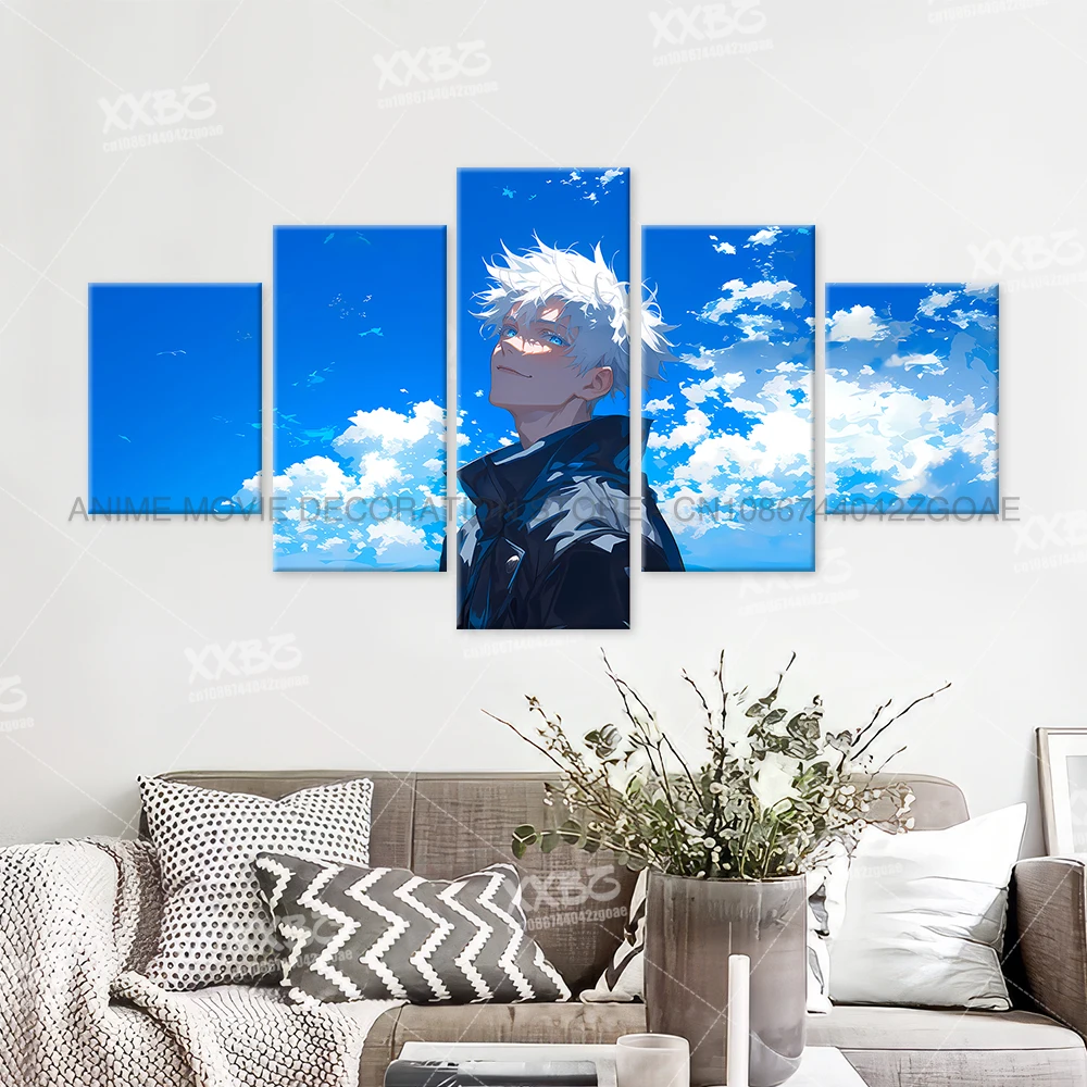 Anime Jujutsu Kaisen Charakter 5PCS Home Decor Leinwand Gemälde Bilder Wand Kunst Gedruckt Poster Kein Rahmen Kunstwerk Wohnzimmer – Detail 6
