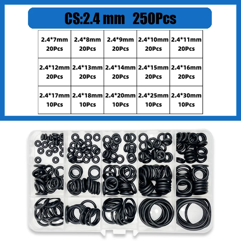 Insgesamt 3200 O-Ring CS1,0–3,1 mm Dichtungsscheibe, schwarzer NBR-O-Ring, Kfz-Reparatur, Sanitärdichtungen, ölbeständig, hohe Temperatur – Detail 20