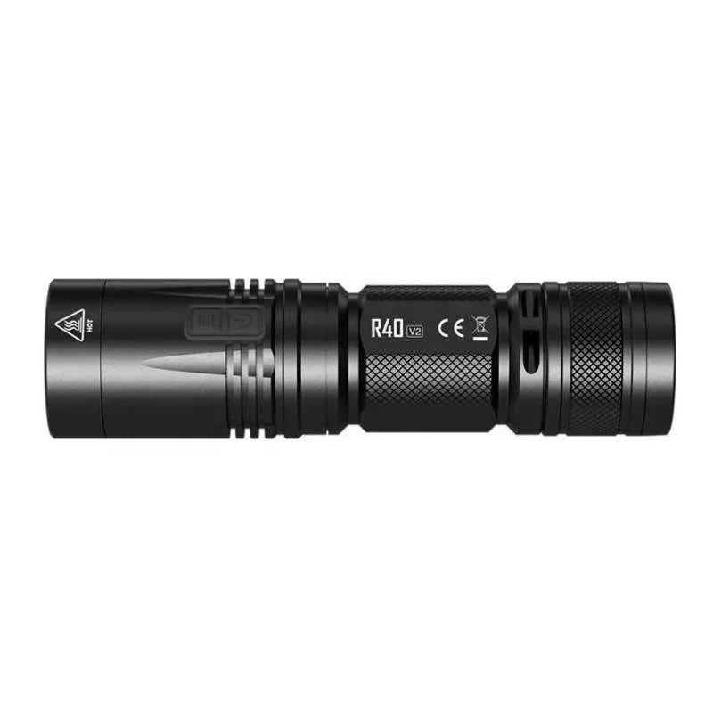 Nitecore-reflector de largo alcance R40 V2, 1200 LM, recargable por USB-C, resistente al agua, con base de carga, equipo de batería, lámpara de búsqueda para exteriores