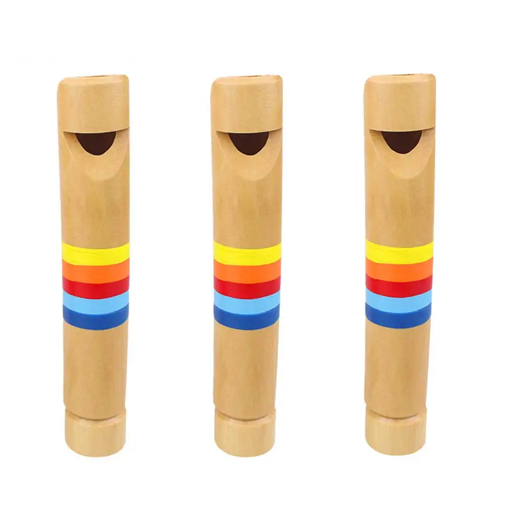 

Cute Cartoon Wood Flute Trumpet Musical Instrument For Kids Educational Whistle () Non-Toxic Music Training Baby