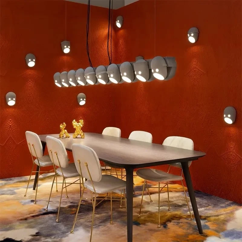 

MZISOSOD for Mask LED Chandelier Retro Style Living Room Villa Dining Room Modern Creative Hanging Lamp Decor Lighting