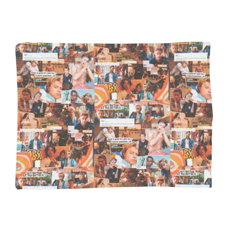 Jj Outer Banks Collage Manta Franela Estampado Fluffy Throw Mantas Gruesas para Cama Hogar Cou