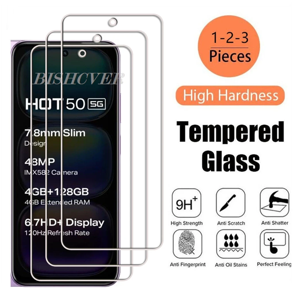 Закаленное стекло для Infinix Hot 50 5G Hot50 X6720 InfinixHot50 6,7 дюймов, Защитная пленка для экрана, Защитная пленка для телефона