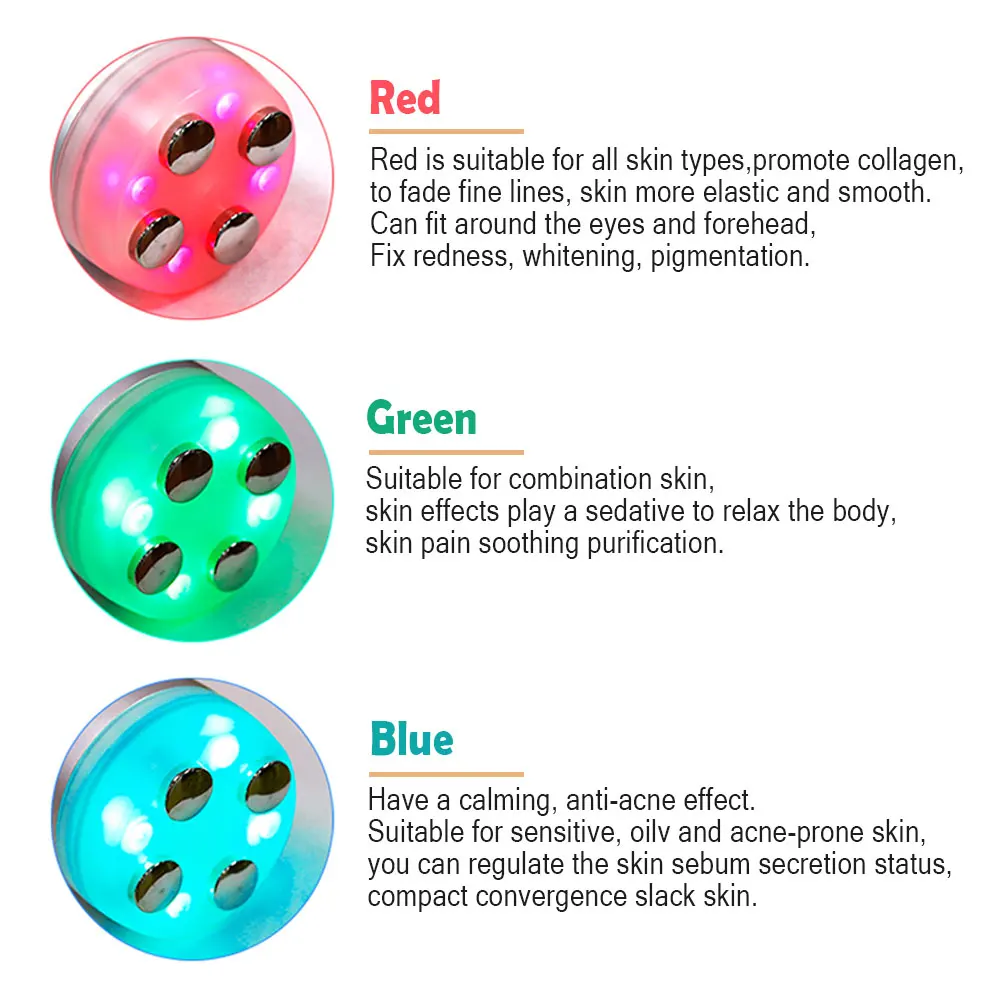 6 طرق EMS Electroporation LED الفوتون جهاز الجمال المضادة للتجاعيد مكركرنت الجلد رفع تشديد العناية بالبشرة الوجه مدلك