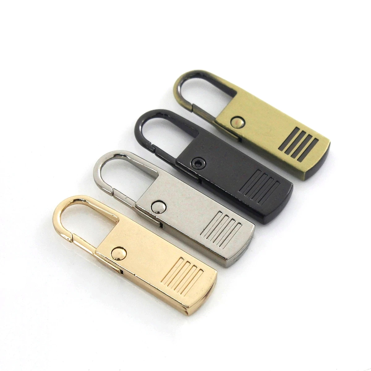 2x Fashion Metal Zipper Repair Kits Slider Puller Instant Zipper Replacement for Broken Buckle Bag Suitcase Garment Zipper Head