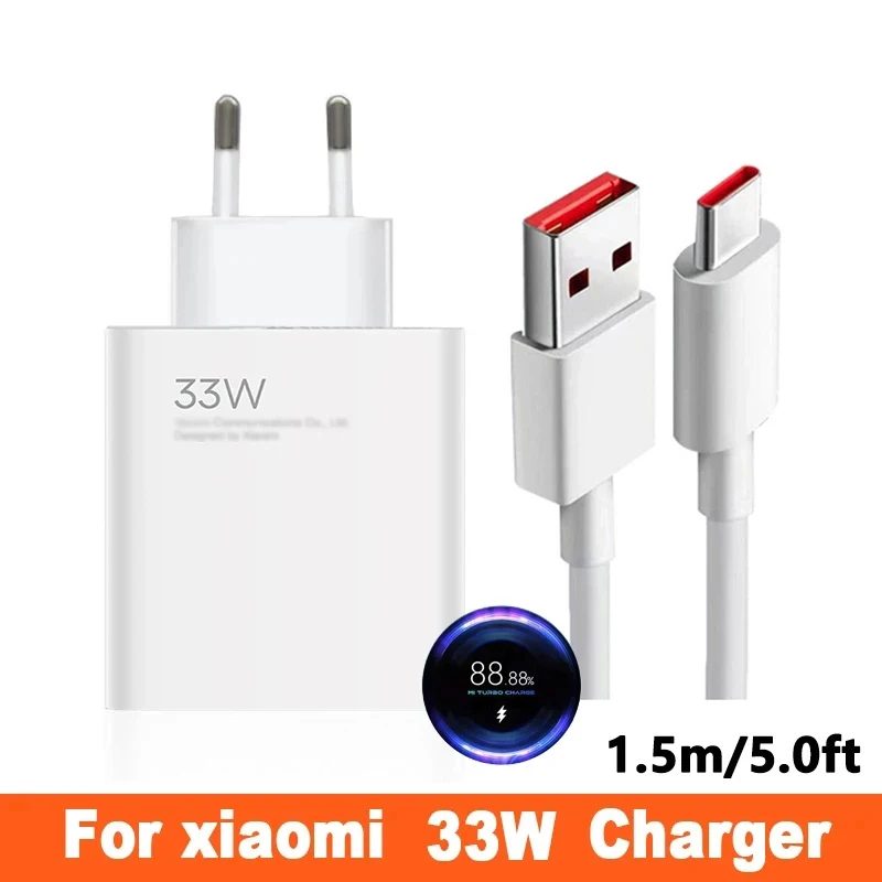 Szybka ładowarka Turbo 33W EU 6A typu C do Xiaomi Redmi Note 9 10 10S 10X 11 11S 11T K30 K40 K30S Pro Max Ultra 5G