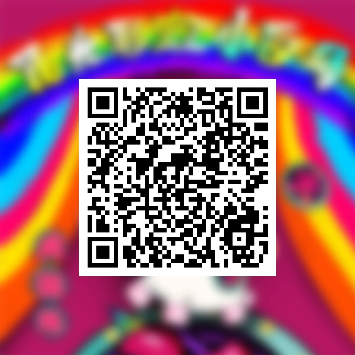 

Rainbow Unicorn video QR code stickers, fun black and humorous, suitable for parties and home decoration
