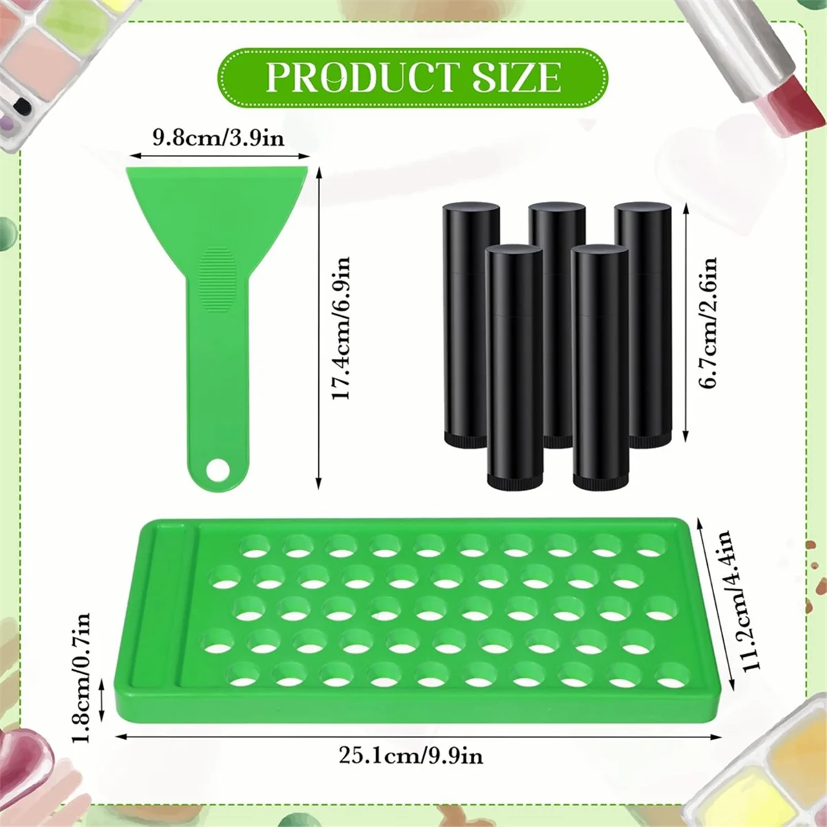 New Lip Balm Crafting Kit, 50 Pieces Empty Lipsticks Filling Tubes Mold Handmade Set Pallet with Scrapers, Lip Balm Tubes