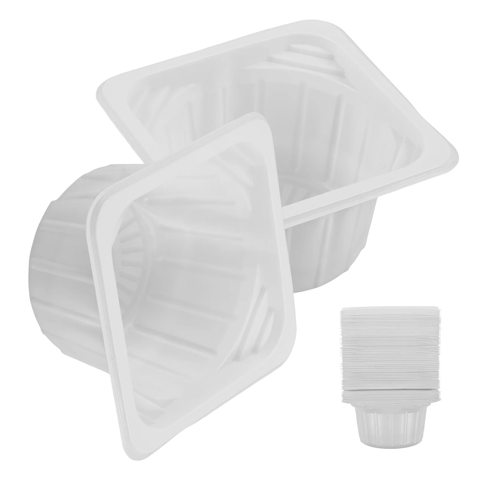 50pcs Cup Holder Tray for Takeout Coffee Mug Plastic Disposable Drink Carrier Hot Drinks Holder Stable Anti Design