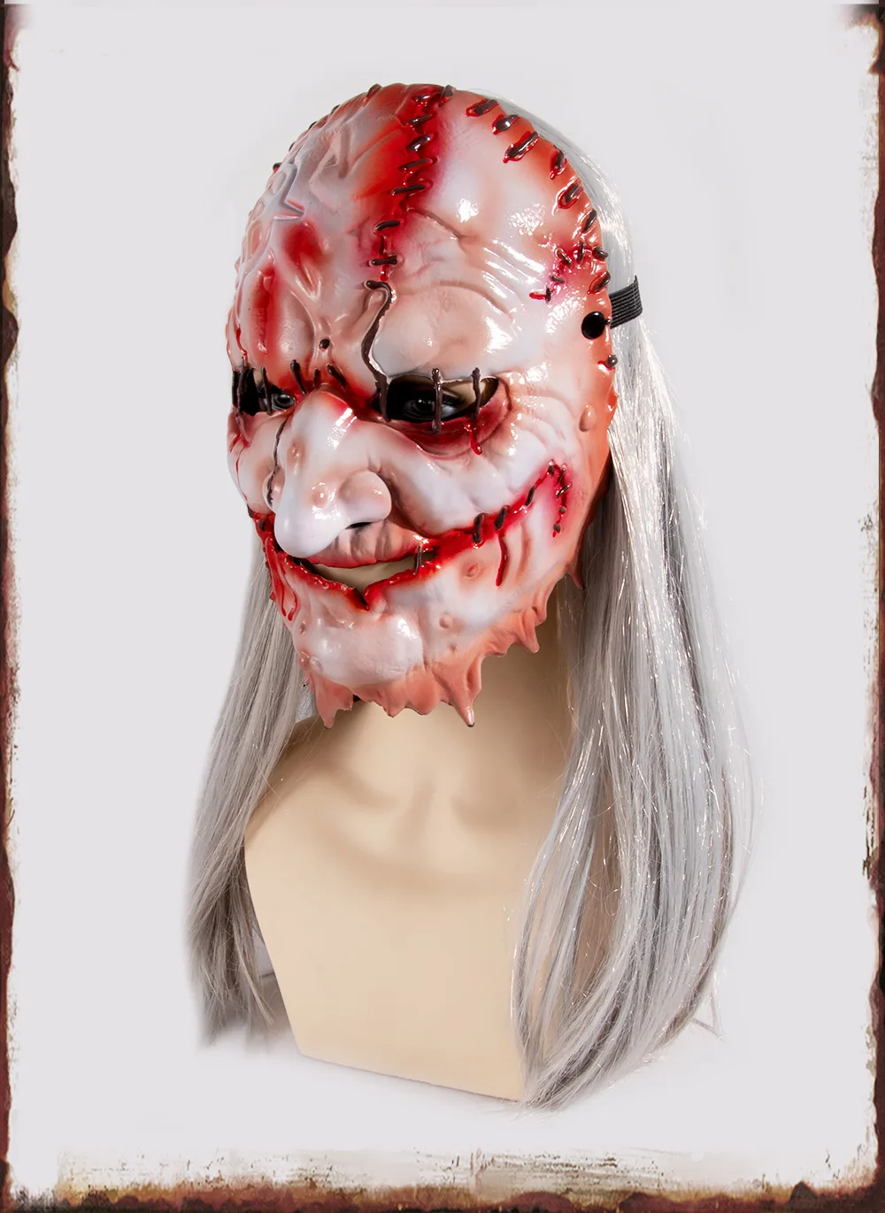 Maschera da strega Masquerade Spaventoso Killer Maschera da diavolo Vestire Realistico Vecchio Viso Halloween Horror Costume Cosplay Maschere spaventose