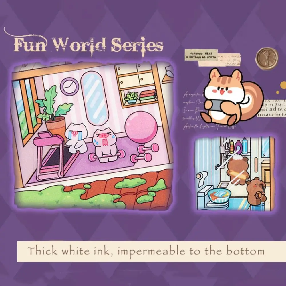 

Kawaii PET 3D Landscaping Stickers Visual Stacking Cartoon Visual Stacking Stickers DIY 3D Miniature Scene Sticker