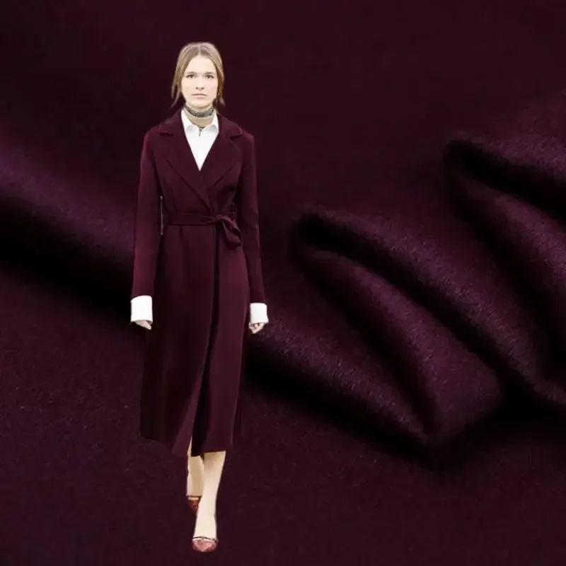 

Fabric of Single Cashmere Wool Overcoat for Autumn Winter Clothing Solid Color Coat Wholesale Cloth Per Meter for Sewing Diy