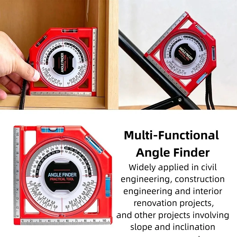 Multi-function Level Bubble Angle Finder Clear Scale Dial High Accuracy Protractor Measuring Tool Powerful Magnet Inclinometer
