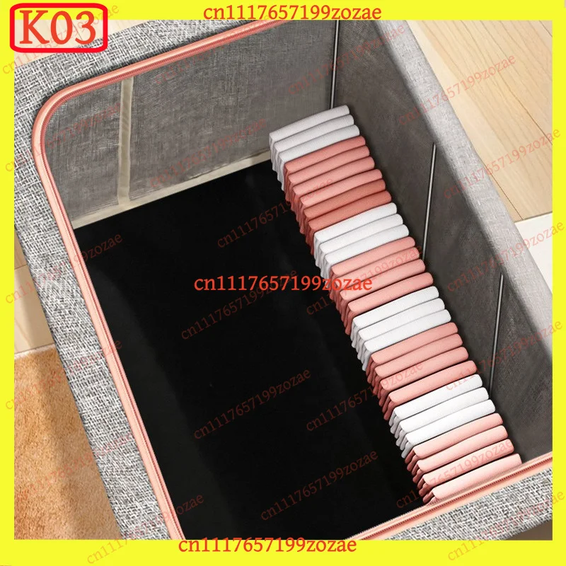 Linen Foldable Clothes Storage Box Clear Window Double Zipper Quilt Bedding Organizer for Wardrobe Closet Car, Replacement Parts