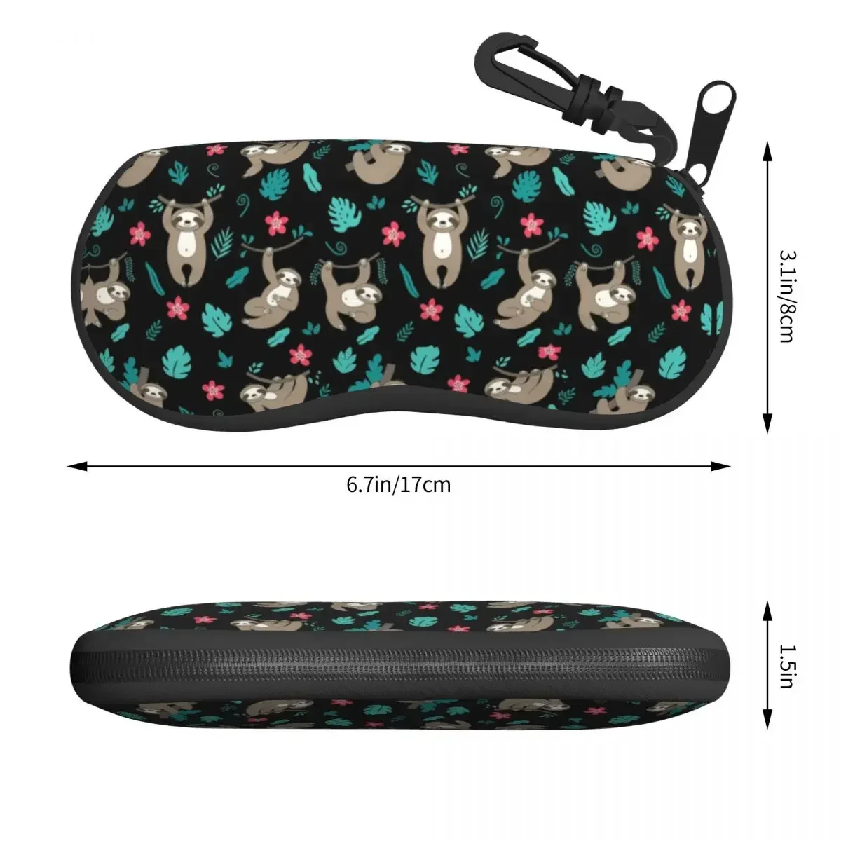 Custom Cute Sloth Pattern Glasses Case Portable Kawaii Lazy Animal Shell Eyeglasses Case Sunglasses Box