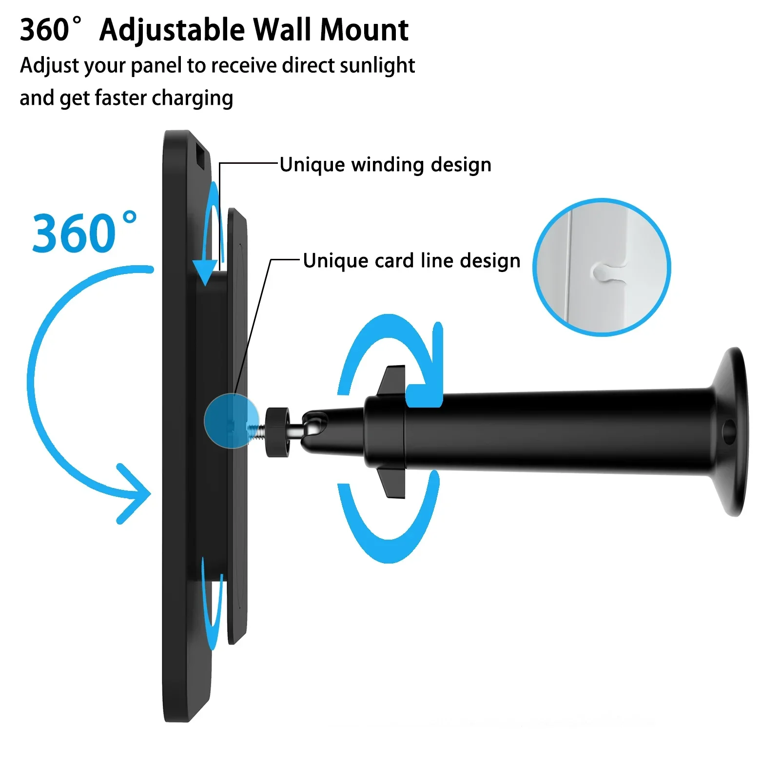 Imagem -03 - Painel Solar 4w de Carregamento para Arlo Pro Energia Contínua para Manter a Vida Útil da Bateria Cabo de Montagem Preto Não para Arlo Pro