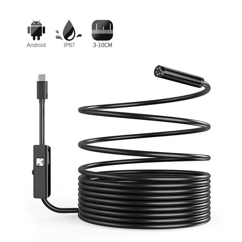 USB Endoscope Camera with Light for Type-C 5.5mm Scope Camera with IP67 Waterproof Borescope Camera for OTG Android Phone