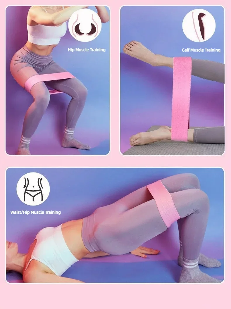 Rutschfeste Stoff-Booty-Bänder, breitere Widerstandsbänder für Hüfte und Beine, Workout, Heimfitness, Pilates, Yoga, Stretching für Frauen und Männer – Detail 6