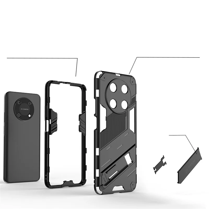 For Huawei Nova Y90 Case Armor Shockproof Car Magnetic Holder Phone Cases for Nova Y 90 90Y NovaY90 Kickstand Back Cover Capa