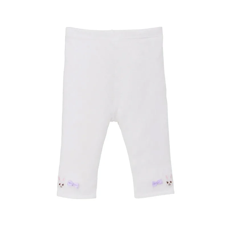 Summer Girls Leggings Baby Shorts Cropped Pant Cartoon Cute Bow Bunny Embroidery Girl Casual Pants