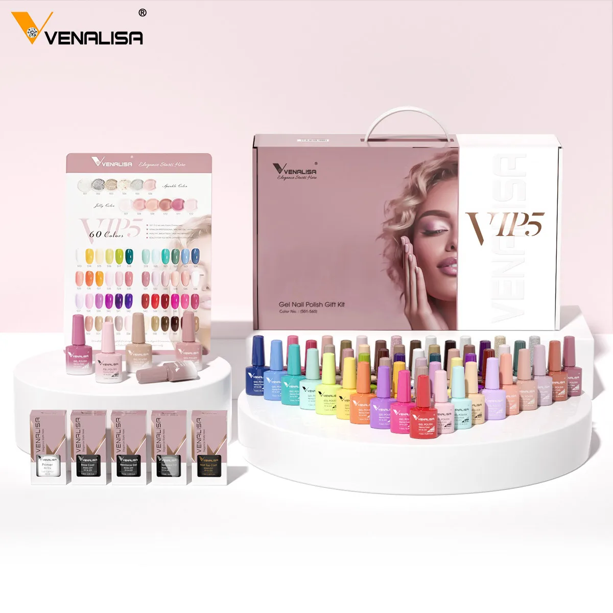 VENALISA VIP5 Kit Nail Gel Polish HEMA FREE Full Coverage 36/60 Color Gel Pigment Professional Nail Art Long-lasting Gel Varnish