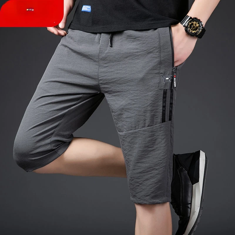 Shorts Men Board Quick Dry Zipper Pockets Elastane Bermuda Male Thin Lightweight Stretch Capri Elastic Mens  Summer X121