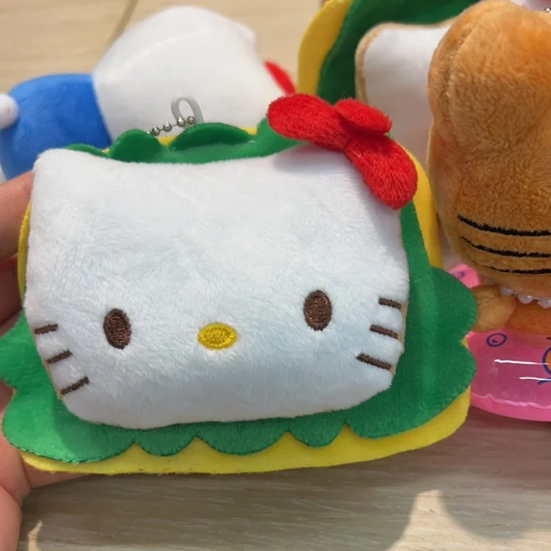 

Sanrio Hello Kitty мультяшный гамбургер в форме золотой пряжки плюшевый кулон рюкзак аксессуары на молнии автомобильный брелок Рождественский подарок