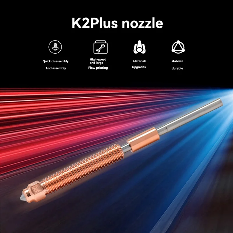 

Для насадки Creality K2 Plus, комплект насадок для быстрой замены, цельнометаллический дизайн из закаленной стали для 3D-принтера Creality K2 Plus