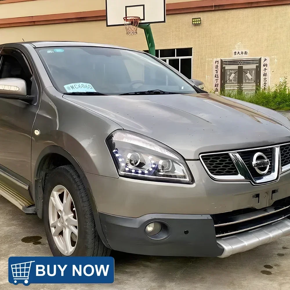 

Для Nissan Qashqai 2008-2016 светодиодные автомобильные фары в сборе, обновленная линза проектора, высокая конфигурация, автомобильные передние фонари, аксессуары