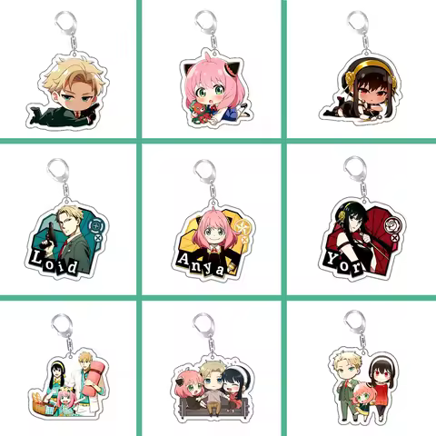 SpyxFamily Anya Loid Yor Forger Anime Acrylic Gift Keychain Pendant Keyring Bag Tag