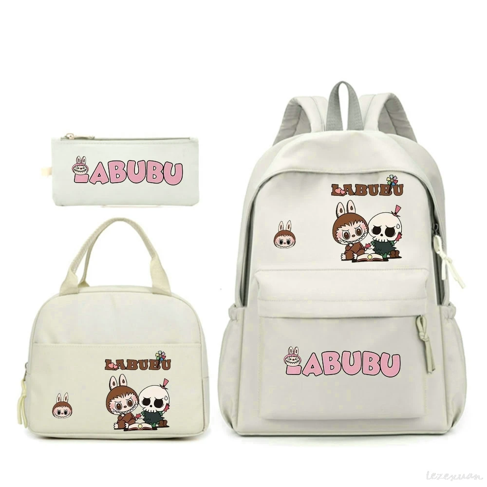 3Pcs /Set LABUBU Bookbag Kids Backpack Boys Girls School bags Daily Backpacks Mochilas Shoulder Bag Sets Best Gift