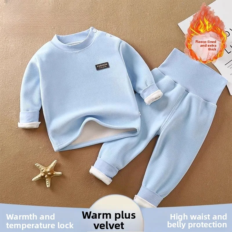 

Thiened Fce Warm Underwear Set High Waist Baby Clothes Boys Girls Children Thermal Wear Autumn Winter Spwear Baby Clo...