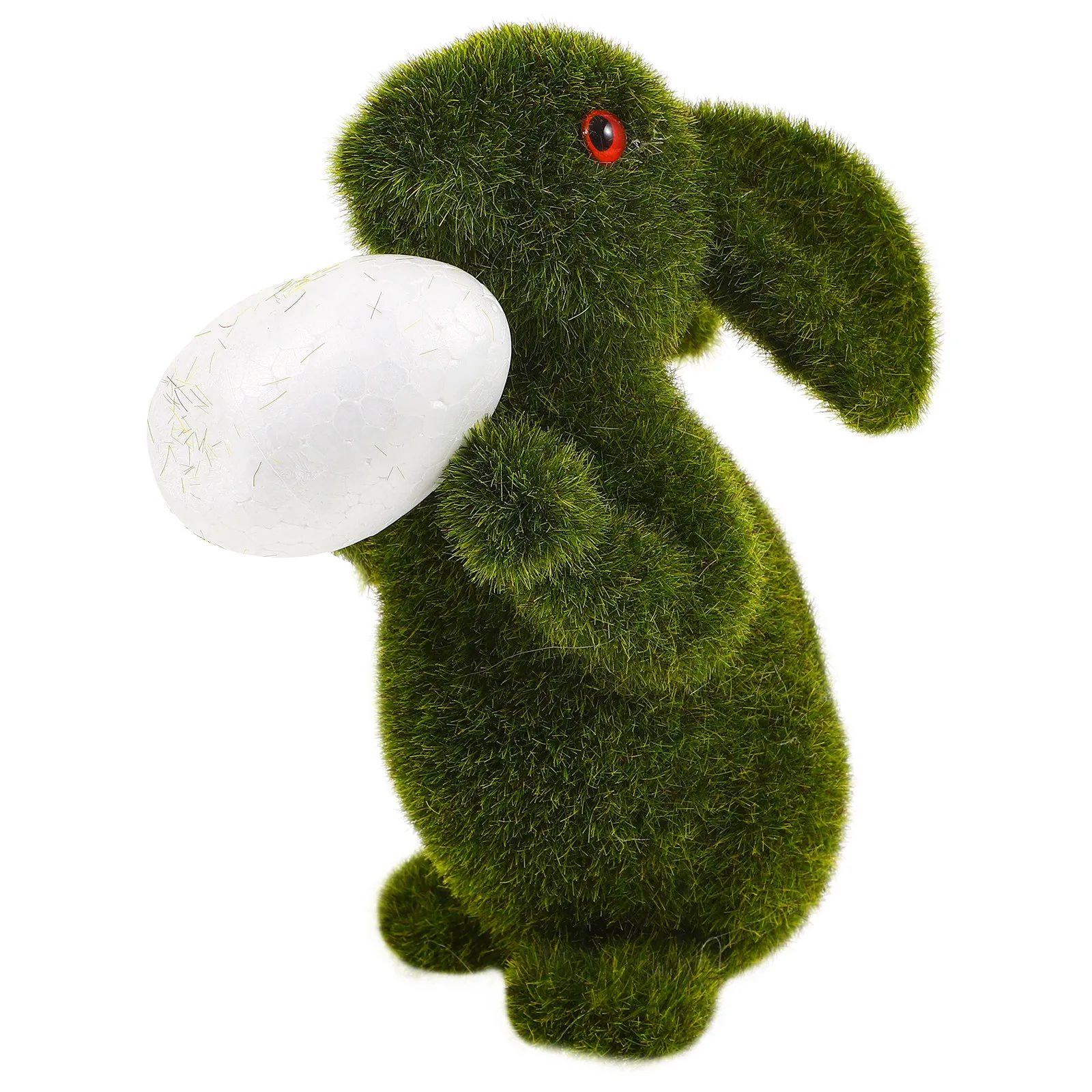Easter Moss Bunny Small Rabbit Carrot Cute Flocked Easter Table Decoration Garden Rabbit Sculpture Desktop Bunny Ornament