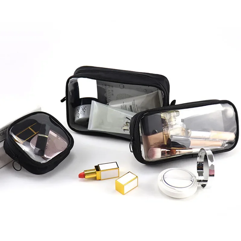 1PCS Clear Makeup Cosmetic Bag Portable Travel Toiletry Pouch Transparent Waterproof Pouch Storage Home Travel Wash Kit Case