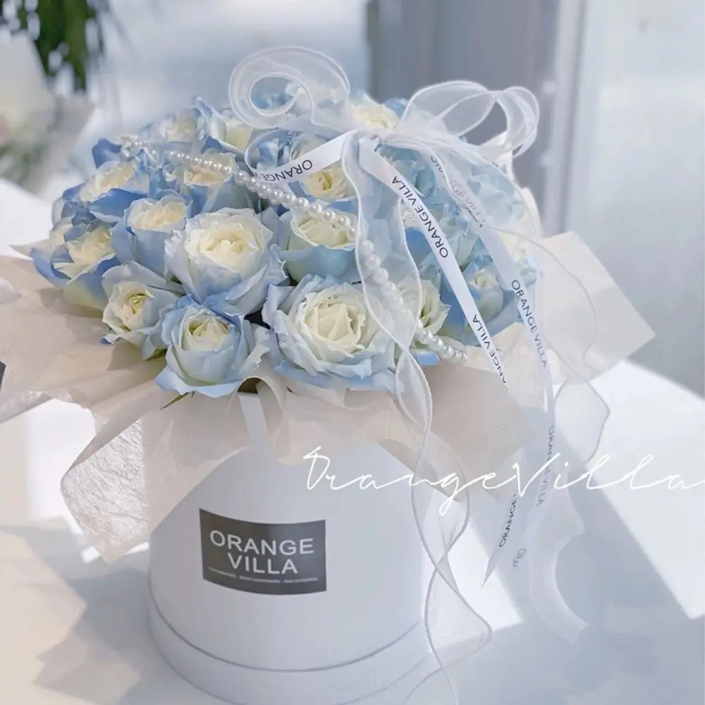 Neue Runde Blumen-Geschenkbox aus Karton, Silberne Geschenkverpackung, Einfarbige Blumenarrangement-Schachtel, Bouquet-Aufbewahrung