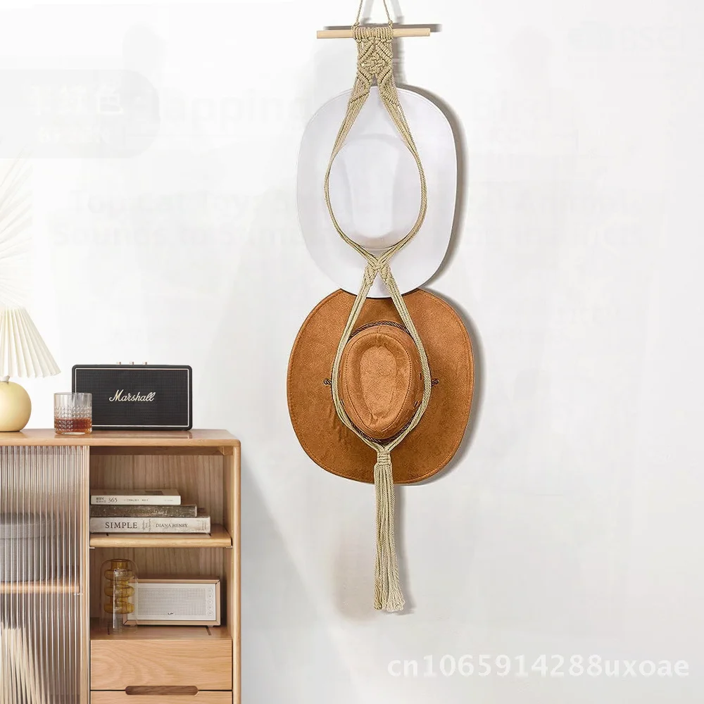 

Богемный тканый хлопковый гобелен, вешалка для шляп, настенная витрина ручной работы для хранения, декор для гостиной, оранжевый, коричневый, розовый, различные размеры