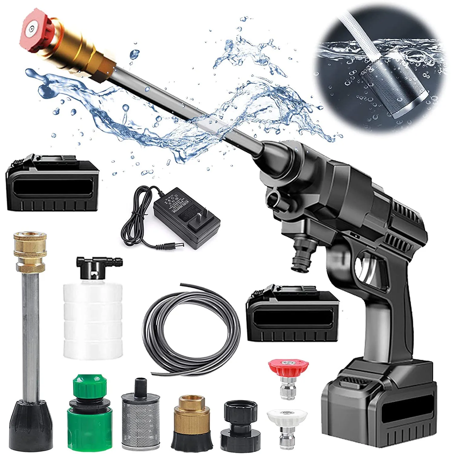 Automatic Car Wash Guns Machine Professional Car Washer Rechargeable Durable Battery Cordless Pressure Washer