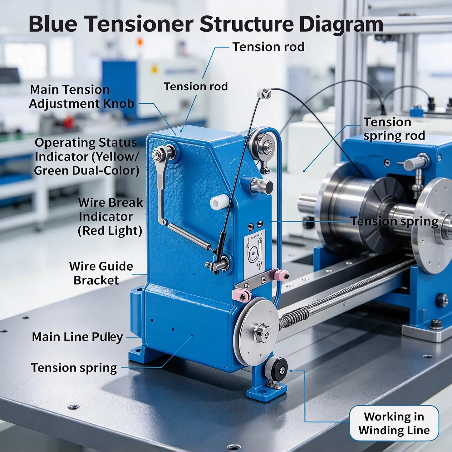 S100B-1000B Servo Tensioner S100BR Pneumatic Tensioner, Automatic Wire Feeding Winding Machine Accessory, Single Tension Setting
