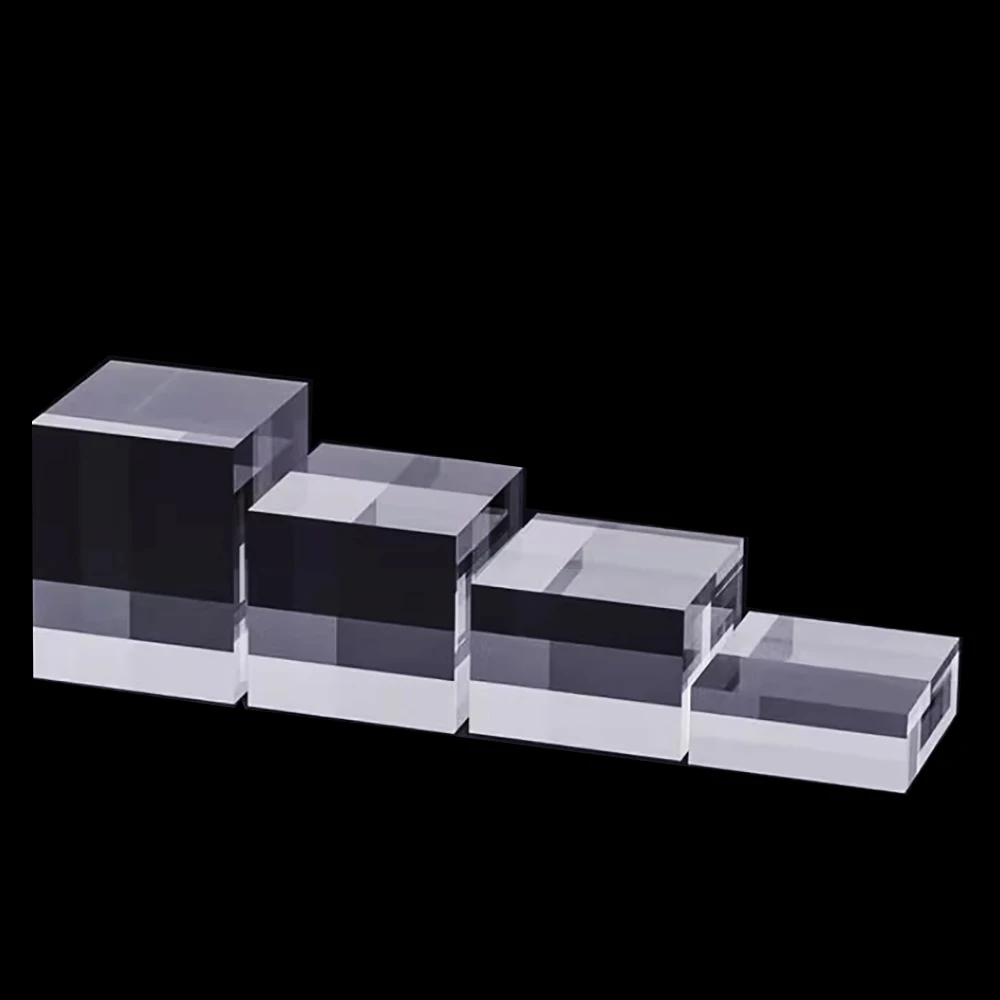 Transparent Ring Jewelry Display Block Solid Cosmetic Riser Stand Necklace Watch Storage Holder Window Cabinet Bangle Display