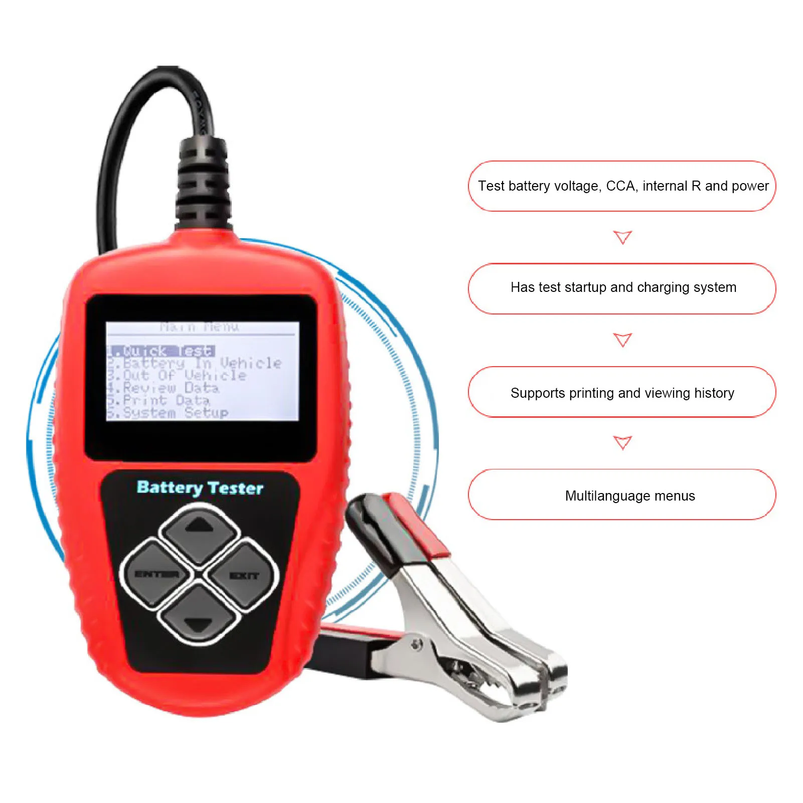 12V Car Battery Tester CCA 100 To 2000 220AH Digital Automotive Load Tester Battery Analyzer Cranking Charging Test Tool - view 2