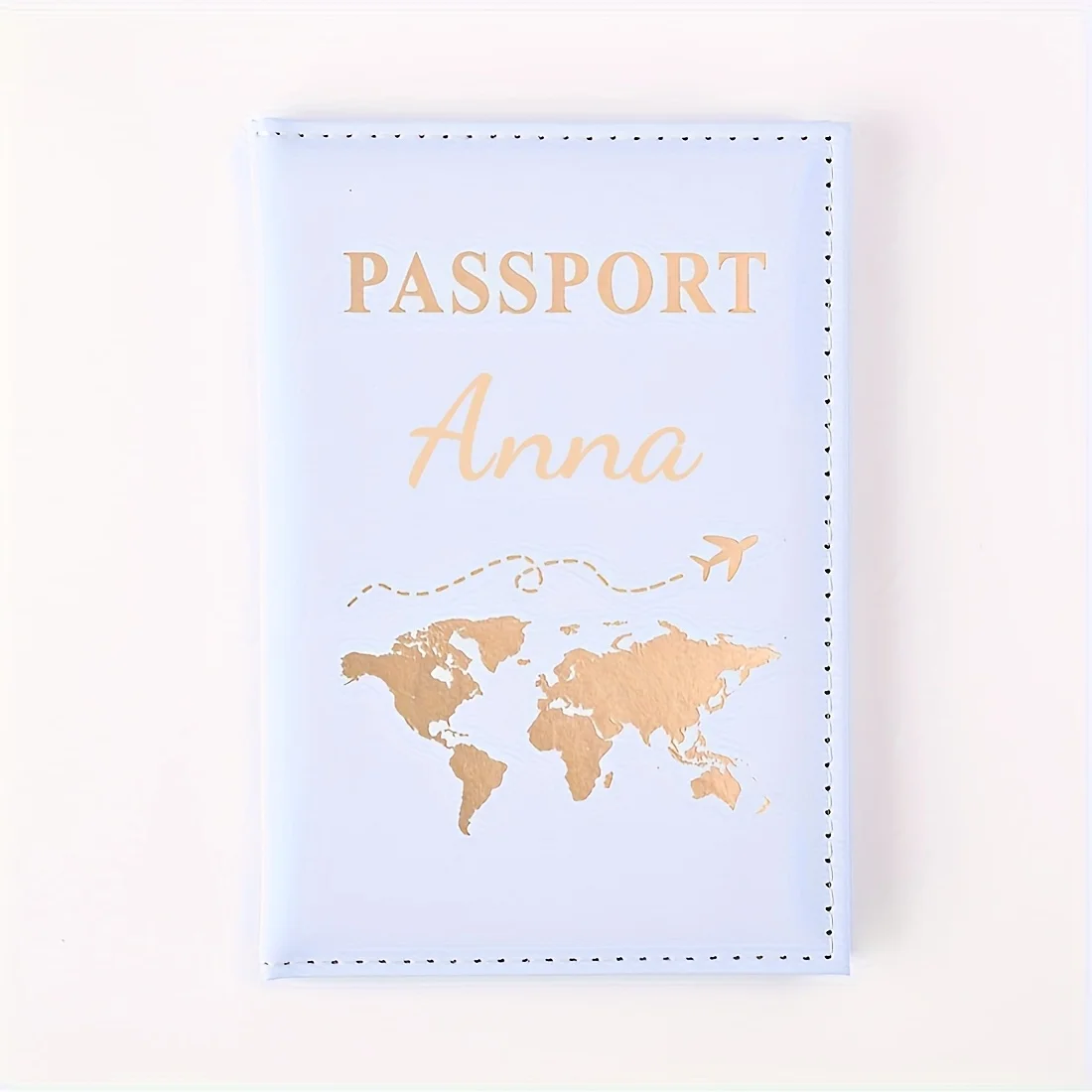1pc High-Quality Customized Plain Skin-Feel Pu Passport Cover, Passport Holder, Ticket Holder,Passport,World Map Passport Holder