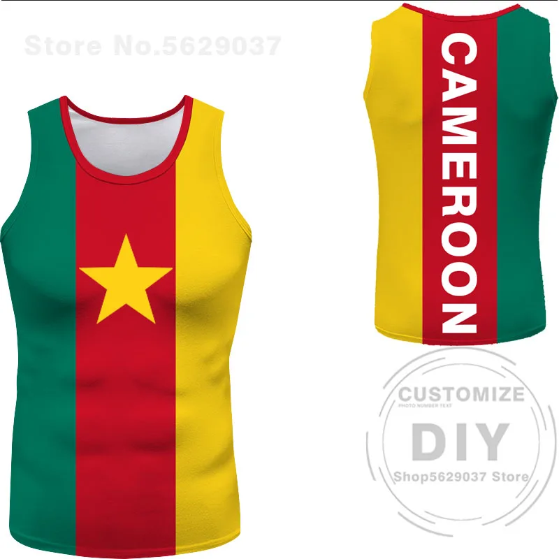 Cameroon Vest Free Custom Cmr Country Tank Top Nation Flag Cameroun Cameroonian Cm French Print Photo Logo Sleeveless T-Shirt