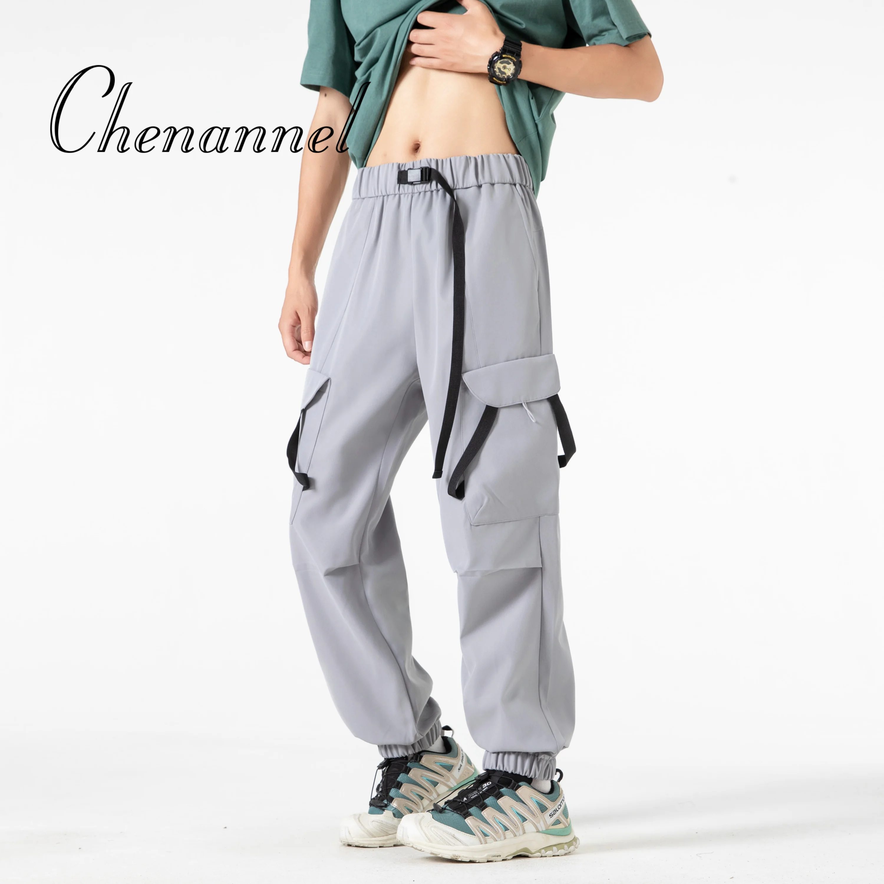 

Новая осенняя коллекция, мужские свободные брюки прямого кроя, спортивный тренд для пар на открытом воздухе