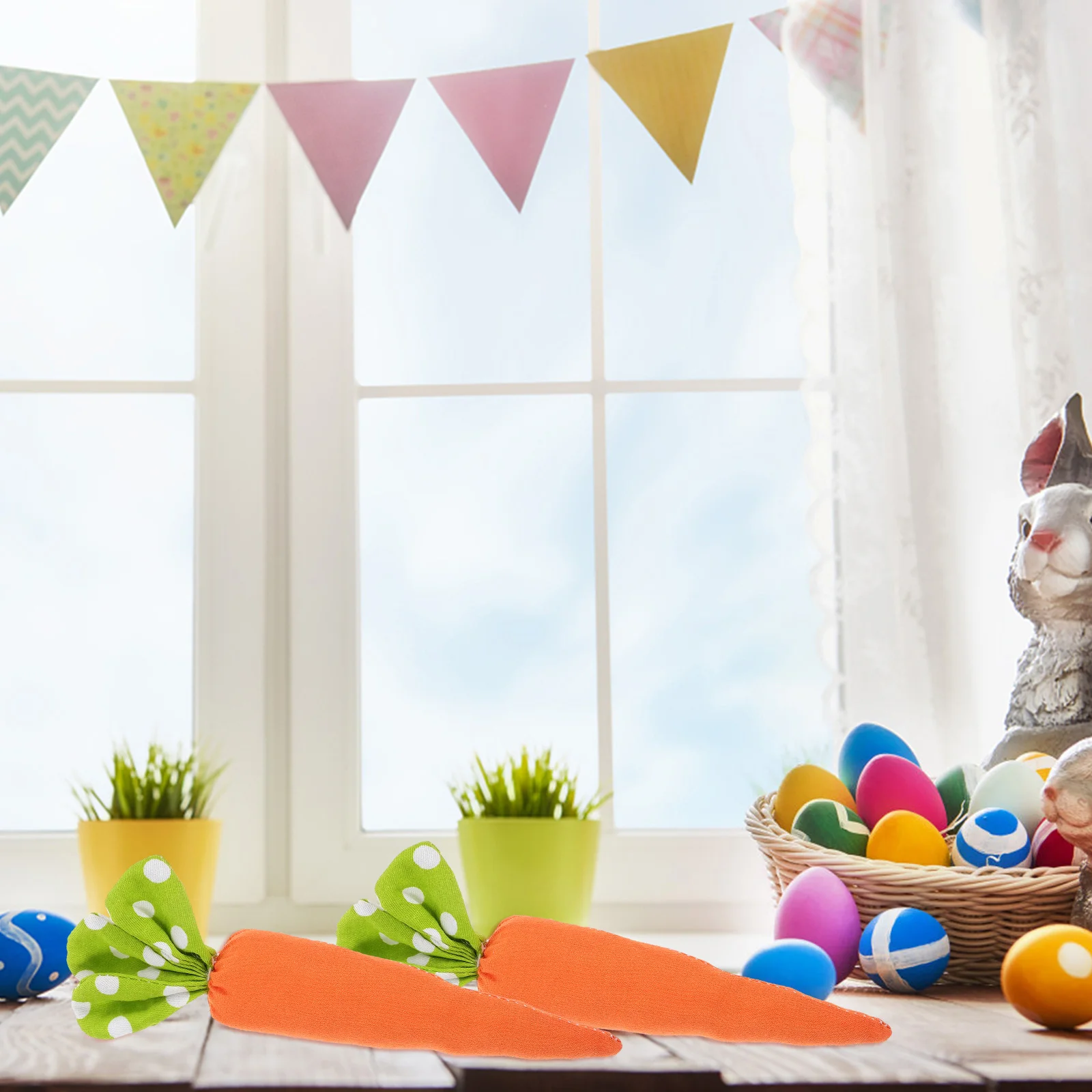 

4Pcs Cloth Easter Carrot Ornaments Decorative Carrot Props for Home Office Tiered Tray Party Spring Easter Decoration