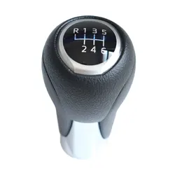 6 Speed Car Manual Gear Shift Knob Shifter Lever Stick Black Leather For Mazda 3 6 CX-5 2014-2017 KD5346030A Car Accessories