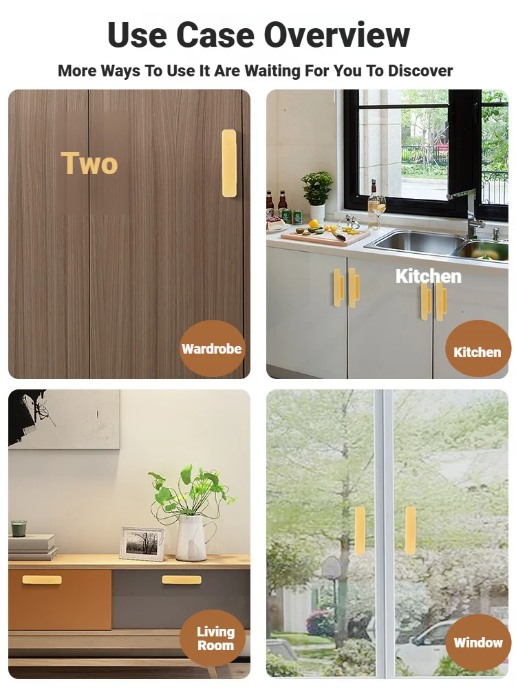Self Adhesive Multifunctional Sliding Door Knob Window Cabinet Drawer Wardrobe Handle Auxiliary Organizer Device image 4